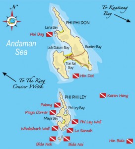 Mapa Koh Phi Pho de /www.gokohphiphi.com