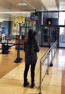 A punto de embarcar desde Girona